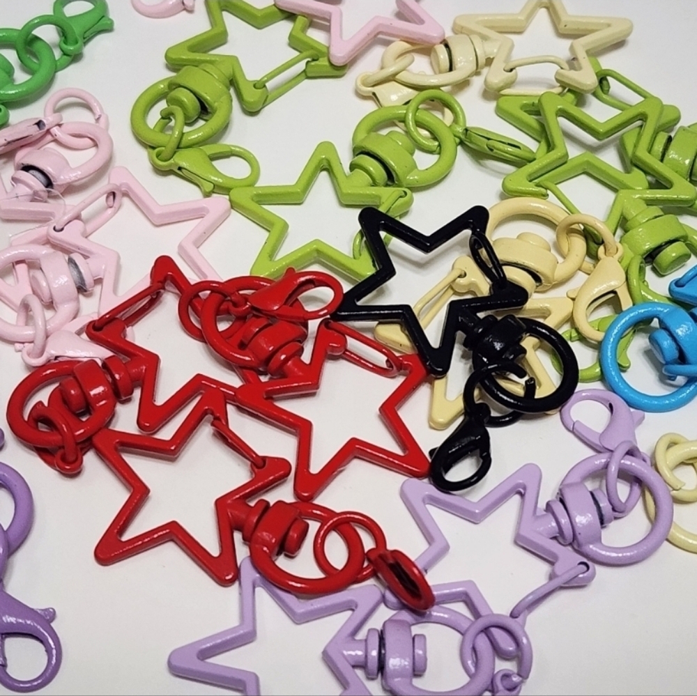 Star Clip 4 Pieces‎ Jewelry Findings Colorful Multicolor  Crafts DIY Keychain